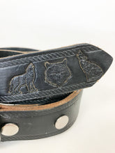 Load image into Gallery viewer, Montana Silversmiths Engraved Western Buckle with Etched Trim on Leather Belt