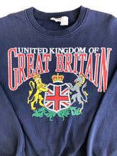Load image into Gallery viewer, Vintage 80s United Kingdom Great Britain Navy Blue Court Club Crewneck