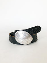 Load image into Gallery viewer, Montana Silversmiths Engraved Western Buckle with Etched Trim on Leather Belt