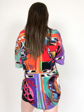 Load image into Gallery viewer, Vintage 1991 Planet Hollywood Abstract Button Up Camp Shirt Size S