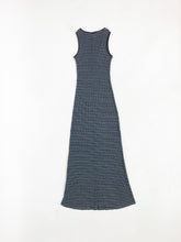 Load image into Gallery viewer, Vintage 90s Le Château Grey Striped Sleeveless Maxi Dress
