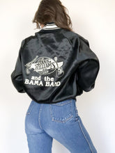 Load image into Gallery viewer, Vintage 80s Hank Williams Jr and the Bama Band Black Satin Jacket