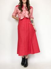 Load image into Gallery viewer, Vintage 70s Roper ‘Rodeo Blue’ Red Western Shirt and Skirt Set