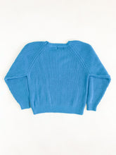 Load image into Gallery viewer, Vintage 80s Spare Parts Blue Knit Raglan Sweater