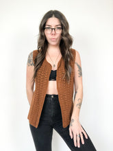 Load image into Gallery viewer, Vintage 70s Hand Knit Wool Cardigan Vest