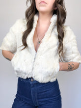 Load image into Gallery viewer, Vintage 80s White Rabbit Fur Cropped Jacket