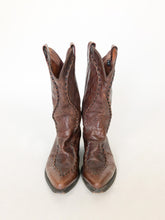 Load image into Gallery viewer, Vintage Dan Post Dark Brown Leather Cowboy Boots Men’s 8