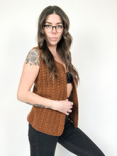 Load image into Gallery viewer, Vintage 70s Hand Knit Wool Cardigan Vest