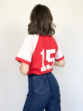 Load image into Gallery viewer, Vintage 70s Beamsville Legion Red & White Baseball Tee Size M