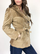 Load image into Gallery viewer, Vintage 70s Opera Suede Jacket with Fur Trim