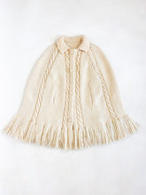 Load image into Gallery viewer, Vintage 70s Hand Knit Fringe Poncho