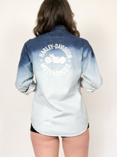Load image into Gallery viewer, Harley Davidson Faded Denim Button Up