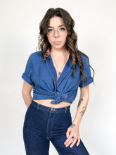 Load image into Gallery viewer, Vintage 70s/80s Koret City Blues Denim Button Up Blouse