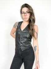 Load image into Gallery viewer, Vintage 80s WM Chris Black Leather Vest