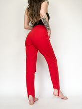 Load image into Gallery viewer, Vintage 80s/90s Liz Claiborne Cherry Red Stirrup Trousers Waist 24/25”
