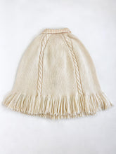 Load image into Gallery viewer, Vintage 70s Hand Knit Fringe Poncho