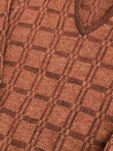 Load image into Gallery viewer, Vintage 80s Terry Williams Brown Check V Neck Sweater
