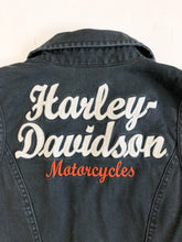 Load image into Gallery viewer, Harley Davidson Black Denim Zip Up Vest