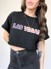Load image into Gallery viewer, Vintage Las Vegas Stars and Stripes Cropped Tee Size L