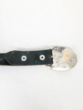 Load image into Gallery viewer, Montana Silversmiths Engraved Western Buckle with Etched Trim on Leather Belt