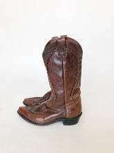 Load image into Gallery viewer, Vintage Dan Post Dark Brown Leather Cowboy Boots Men’s 8