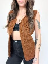 Load image into Gallery viewer, Vintage 70s Hand Knit Wool Cardigan Vest