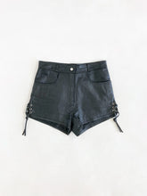 Load image into Gallery viewer, Vintage 80s Leather Shorts Waist 28”