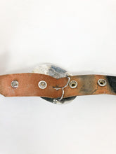 Load image into Gallery viewer, Montana Silversmiths Engraved Western Buckle with Etched Trim on Leather Belt