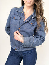 Load image into Gallery viewer, Vintage 70s Denim Long Sleeve Snap Up Shirt