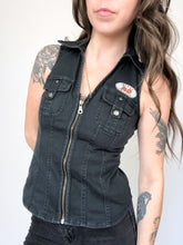 Load image into Gallery viewer, Harley Davidson Black Denim Zip Up Vest