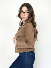 Load image into Gallery viewer, Vintage 70s Skincheetahs Brown Suede Faux Shearling Jacket