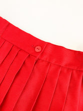 Load image into Gallery viewer, Vintage 80s Red Pleated Skirt Waist 27”/28”