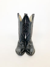 Load image into Gallery viewer, Vintage 80s Justin Black Leather Cowboy Boots Men’s 7.5