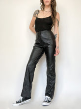 Load image into Gallery viewer, Vintage 90s Willi Smith Soft Black Leather Pants Waist 28”