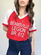 Load image into Gallery viewer, Vintage 70s Beamsville Legion Red & White Baseball Tee Size M