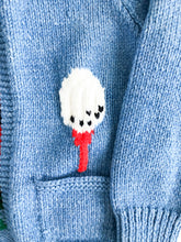 Load image into Gallery viewer, Vintage 60s Mary Maxim Blue Knit Golf Cardigan Sweater