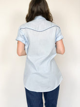 Load image into Gallery viewer, Vintage 70s Authentic Western Youngbloods Light Blue Pearl Snap Shirt