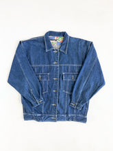 Load image into Gallery viewer, Vintage 90s Denim Jacket with Comic Strip Lining