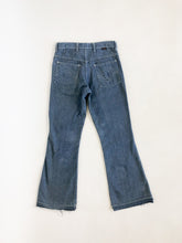 Load image into Gallery viewer, Vintage 60s/70s Gandy Dancer Mid Rise Raw Hem Flared Jeans Waist 29”