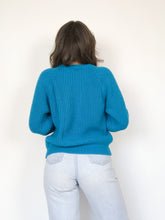 Load image into Gallery viewer, Vintage 80s Spare Parts Blue Knit Raglan Sweater