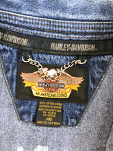 Load image into Gallery viewer, Harley Davidson Faded Denim Button Up