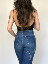 Load image into Gallery viewer, Vintage Y2K GAP Embroidered Floral Flared Mid Rise Jeans Waist 27”