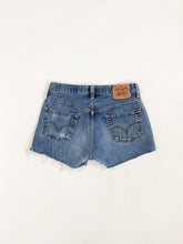 Load image into Gallery viewer, Vintage Y2K Levis 501 High Rise Cut Off Jean Shorts Waist 30”