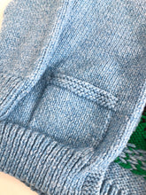Load image into Gallery viewer, Vintage 60s Mary Maxim Blue Knit Golf Cardigan Sweater