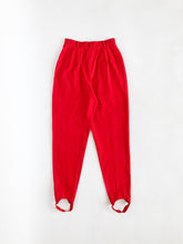 Load image into Gallery viewer, Vintage 80s/90s Liz Claiborne Cherry Red Stirrup Trousers Waist 24/25”
