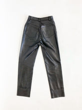 Load image into Gallery viewer, Danier Ultra Soft Black Leather High Rise Pants Waist 25”