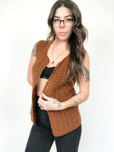 Load image into Gallery viewer, Vintage 70s Hand Knit Wool Cardigan Vest