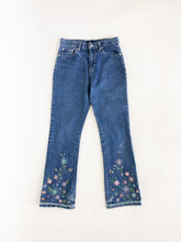 Load image into Gallery viewer, Vintage Y2K GAP Embroidered Floral Flared Mid Rise Jeans Waist 27”