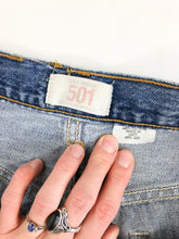 Load image into Gallery viewer, Vintage Y2K Levis 501 High Rise Cut Off Jean Shorts Waist 30”