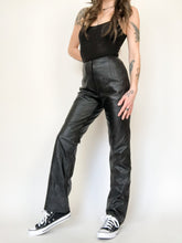 Load image into Gallery viewer, Vintage 90s Willi Smith Soft Black Leather Pants Waist 28”